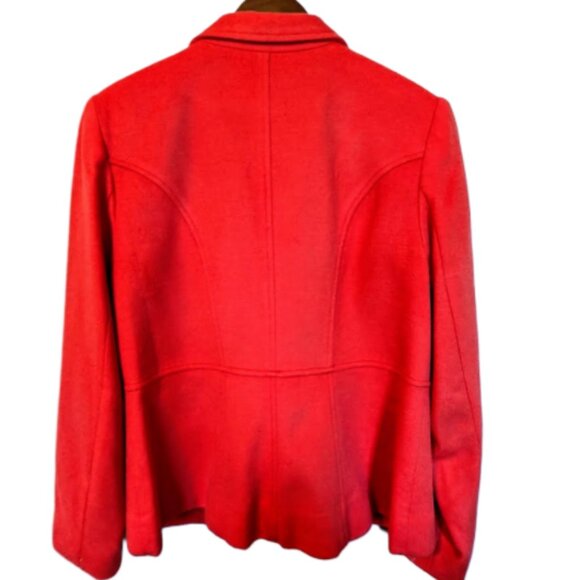 NWT Louben Canada Wool/Cashmere Orange Jacket Size 12 - Picture 2 of 9